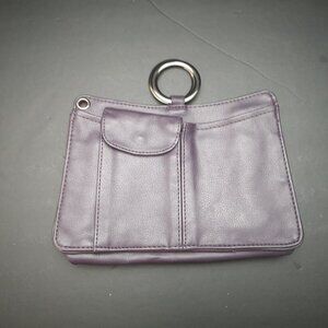 Pouchee Burgundy Faux Leather Handbag Organizer w/ Metal Rings